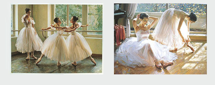 芭蕾舞蹈艺术学校教室练舞房装饰画油画素材高清图库喷绘源文件