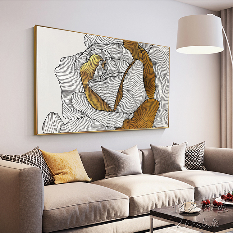 现代简约客厅家居场景图库北欧风装饰画效果图挂画背景墙样机