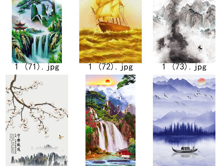 装饰画画芯素材高清新图库现代简约北欧新中式抽象玄关走廊过道