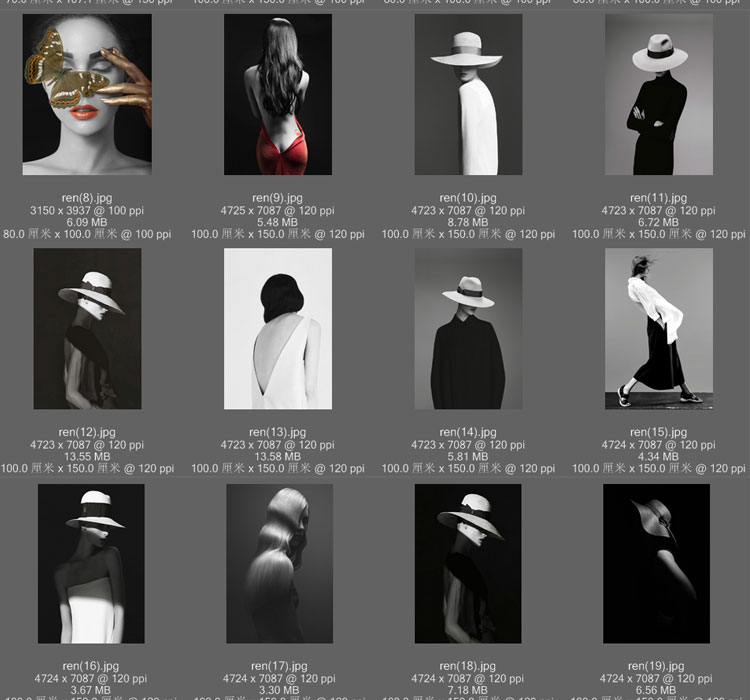 黑白背景装饰画素材高清画芯图库北欧人物动物风景三联画挂画