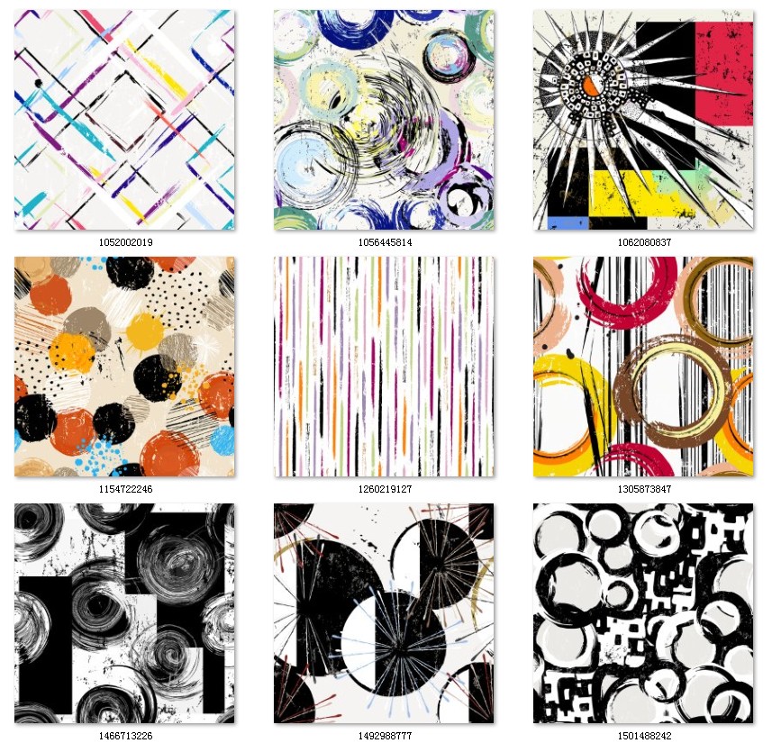 现代简约抽象创意手绘油画AI矢量图北欧风黑白装饰画芯高清素材