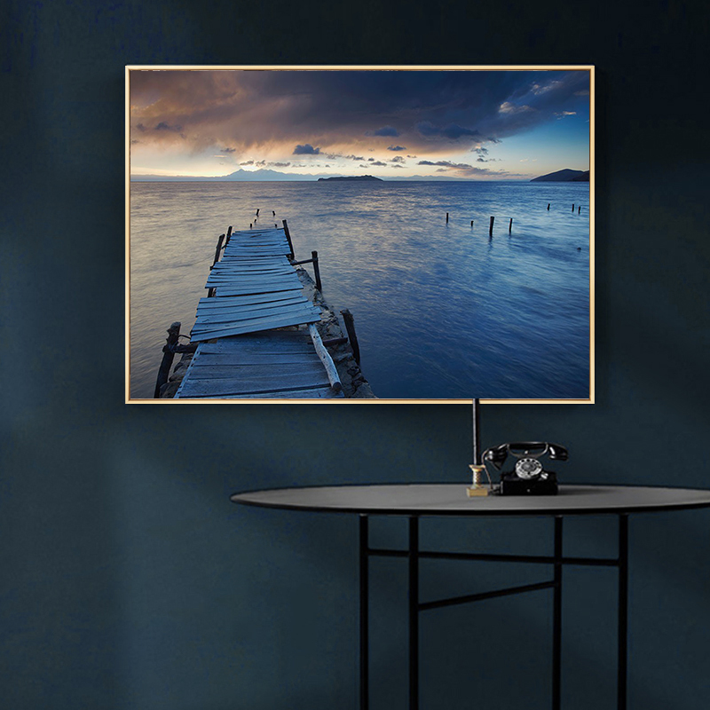 北欧简约大海自然山水风景玄关背景墙装饰画素材画芯电子图库