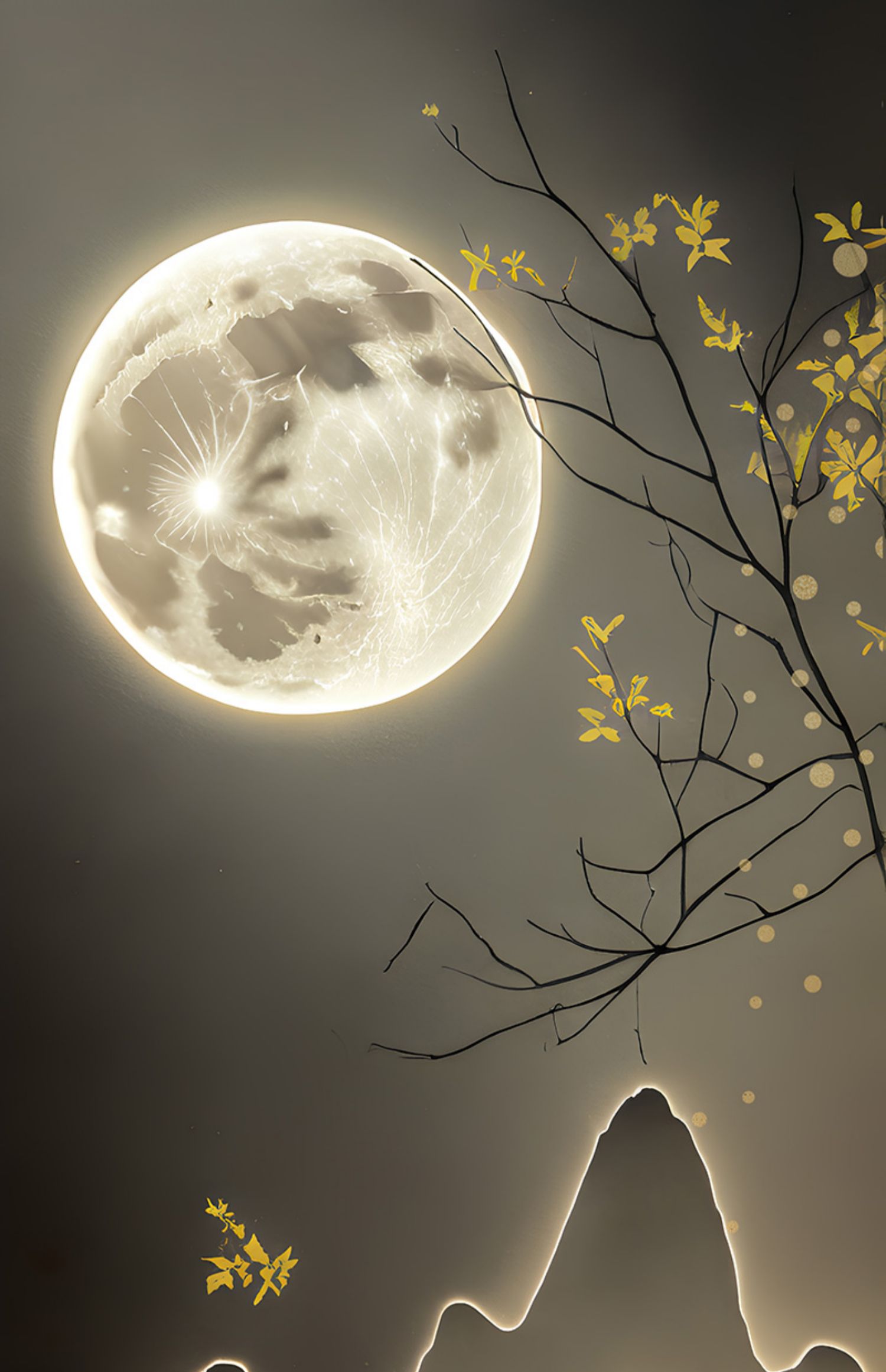 新中式古风禅意玄关山水背景墙壁挂画图片装饰画画芯高清素材图库