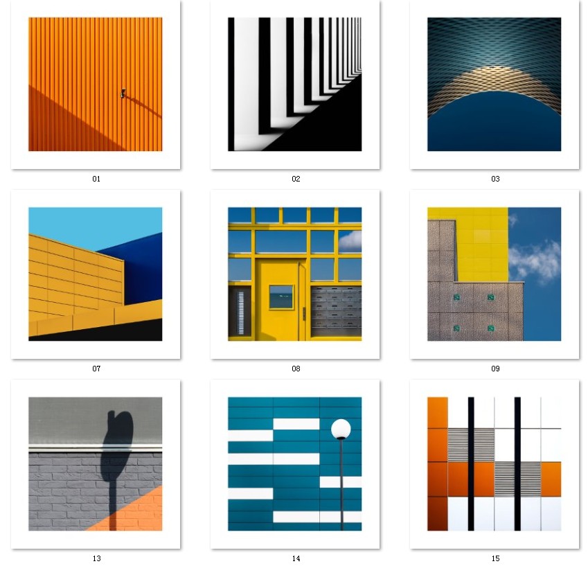 现代简约北欧风工业风莫兰迪色轻奢建筑摄影装饰画画芯高清素材