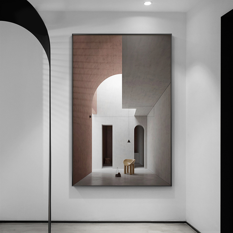 北欧现代简约莫兰迪色室内建筑房间装饰画素材高清画芯图库