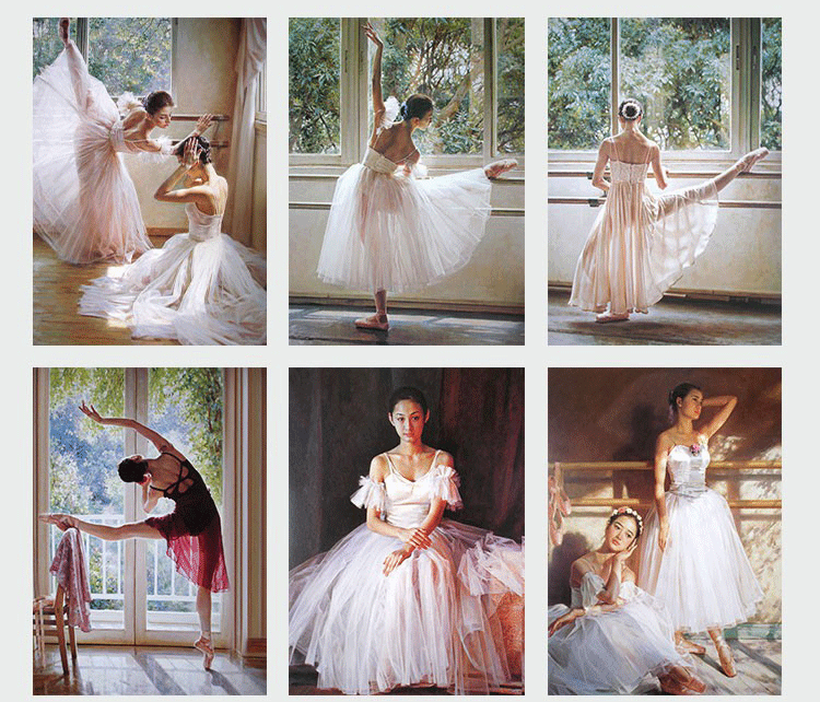 芭蕾舞蹈艺术学校教室练舞房装饰画油画素材高清图库喷绘源文件