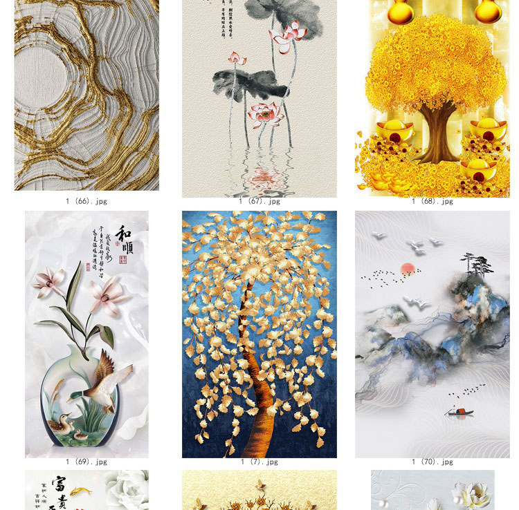 装饰画画芯素材高清新图库现代简约北欧新中式抽象玄关走廊过道