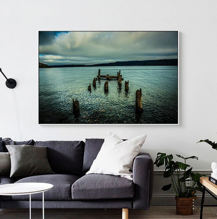 北欧简约大海自然山水风景玄关背景墙装饰画素材画芯电子图库