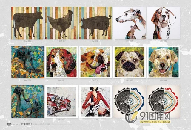 高清装饰画画芯图库第一期 北欧抽像静物建筑客厅装饰画素材