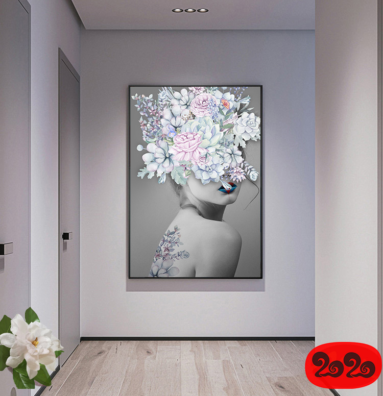 黑白背景装饰画素材高清画芯图库北欧人物动物风景三联画挂画