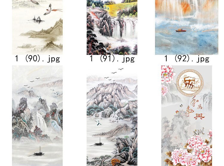 装饰画画芯素材高清新图库现代简约北欧新中式抽象玄关走廊过道