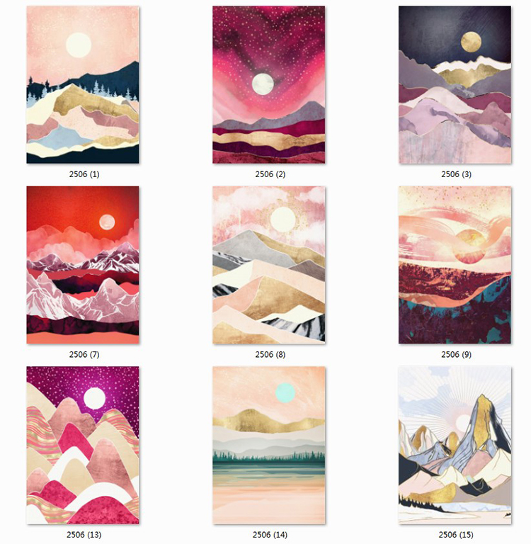 现代轻奢莫兰迪色北欧风抽象装饰画晶瓷画三联画芯高清素材图库