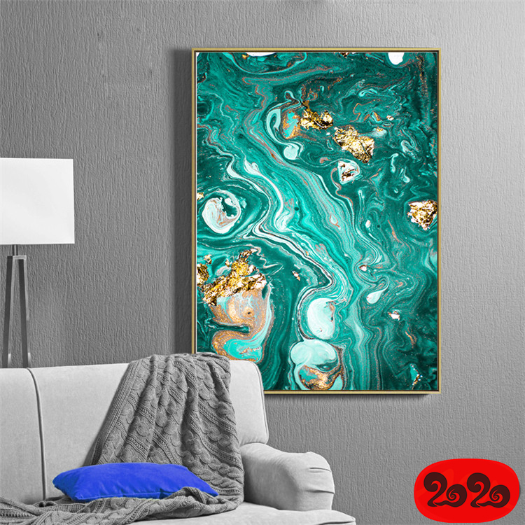 意境蓝色肌理抽象水墨山水大理石纹理背景装饰画高清图设计素材