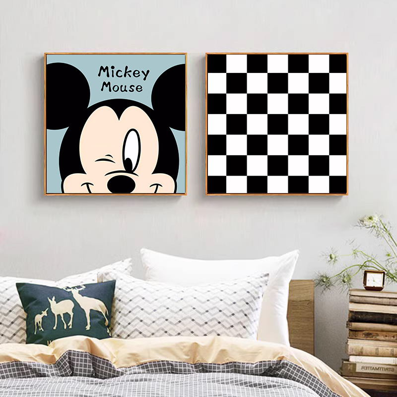 卡通动漫米老鼠米奇米妮书房卧室装饰画餐厅挂画高清素材图片