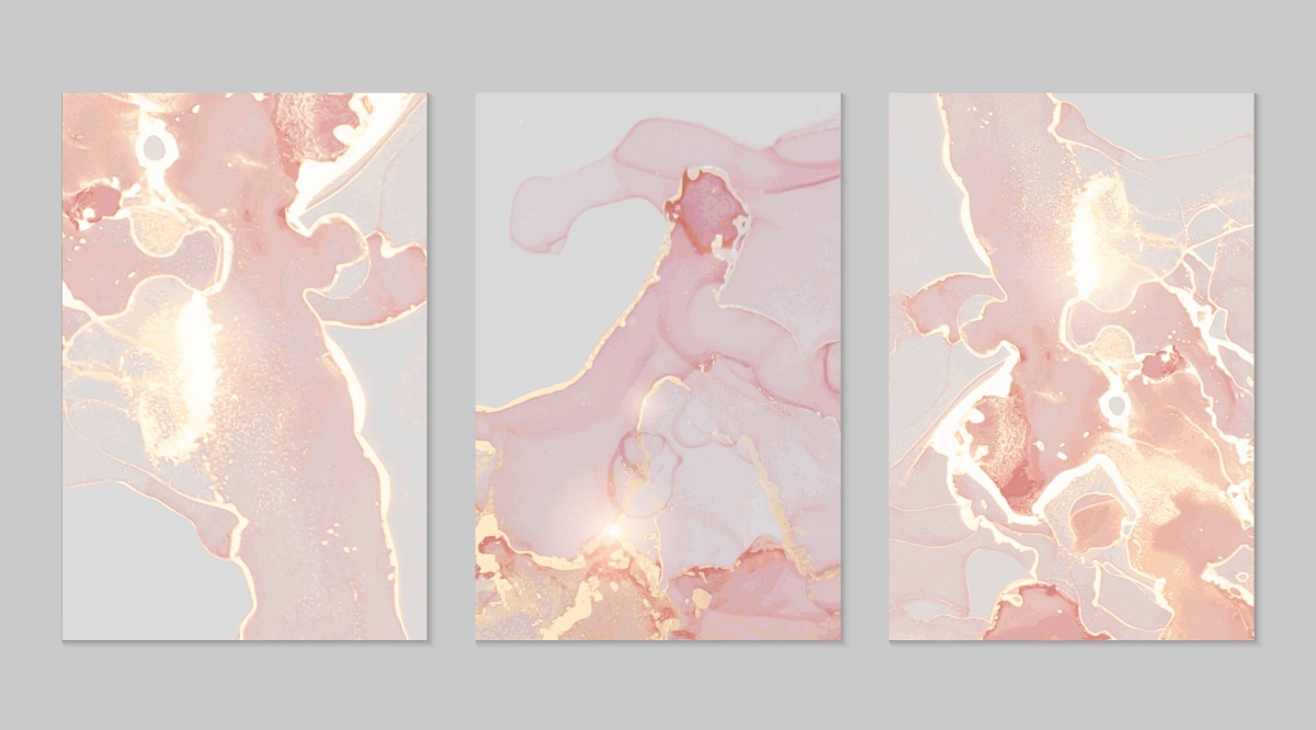 北欧风抽象大理石纹金箔彩色现代简约轻奢装饰画高清素材图库