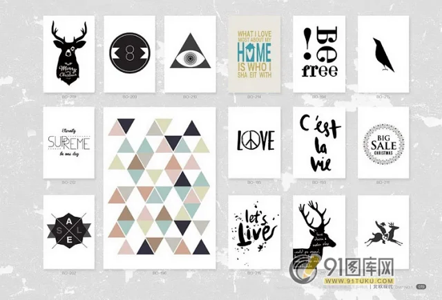 高清装饰画画芯图库第一期 北欧抽像静物建筑客厅装饰画素材