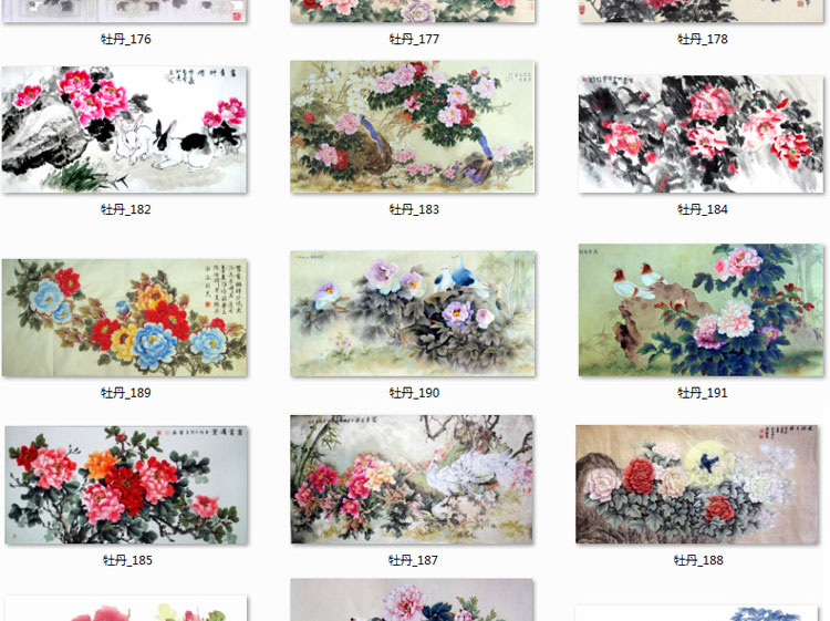 花开富贵牡丹装饰画画芯素材精选图集高清国画绘画花卉图片