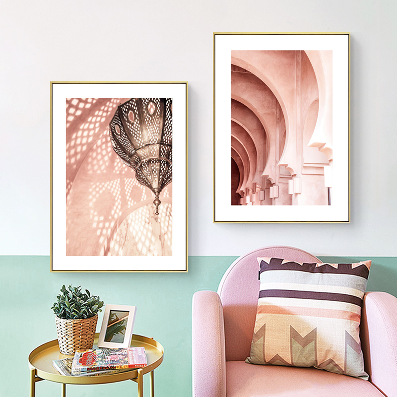 现代北欧唯美风景建筑海滩组合照片墙客厅沙发装饰画画芯素材