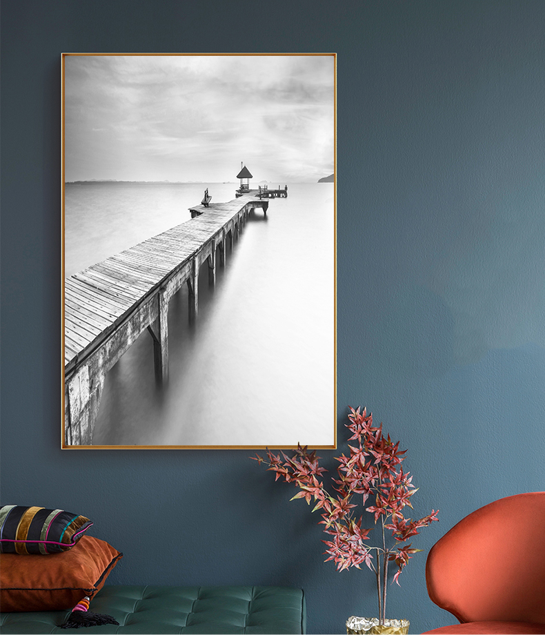 北欧简约大海自然山水风景玄关背景墙装饰画素材画芯电子图库