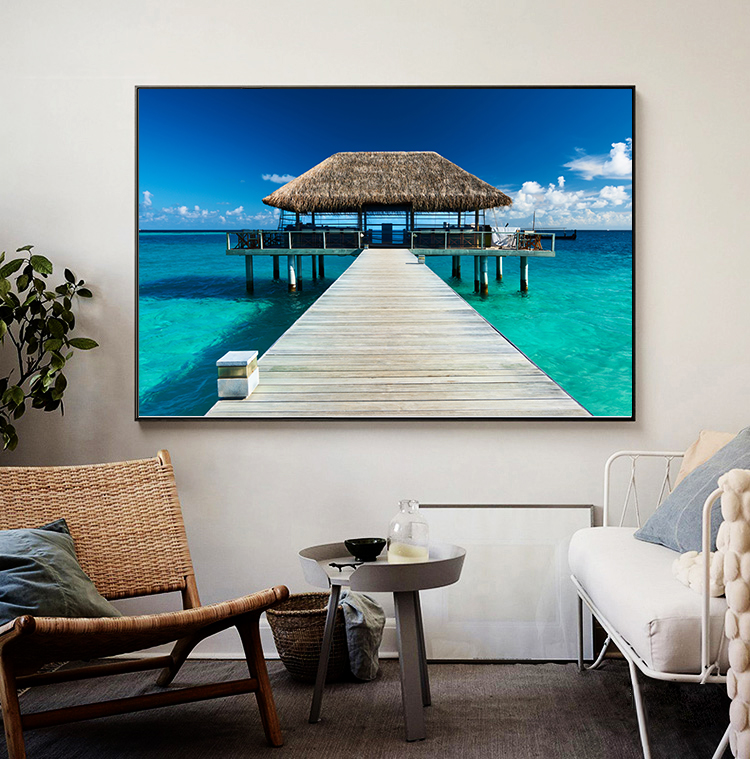 北欧简约大海自然山水风景玄关背景墙装饰画素材画芯电子图库