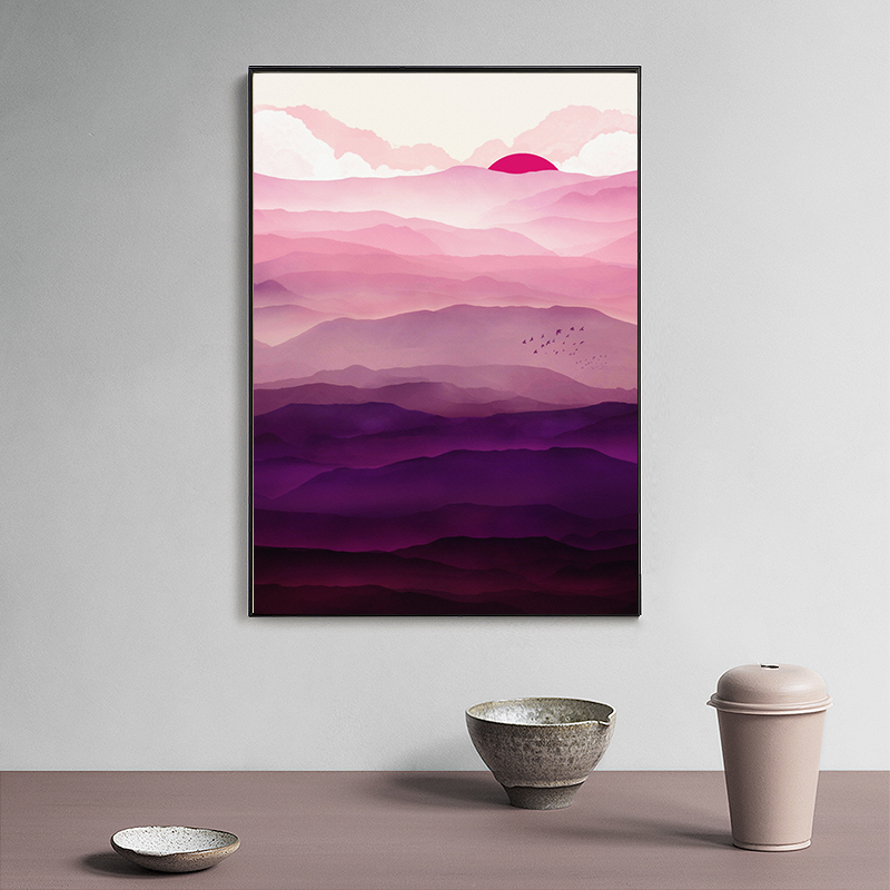 现代轻奢莫兰迪色北欧风抽象装饰画晶瓷画三联画芯高清素材图库