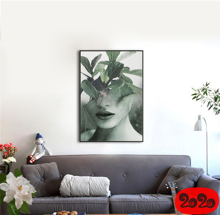 黑白背景装饰画素材高清画芯图库北欧人物动物风景三联画挂画