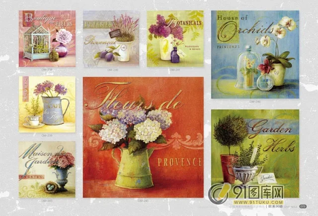 高清装饰画画芯图库第一期 北欧抽像静物建筑客厅装饰画素材