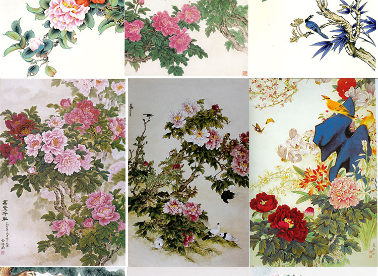 花开富贵牡丹装饰画画芯素材精选图集高清国画绘画花卉图片