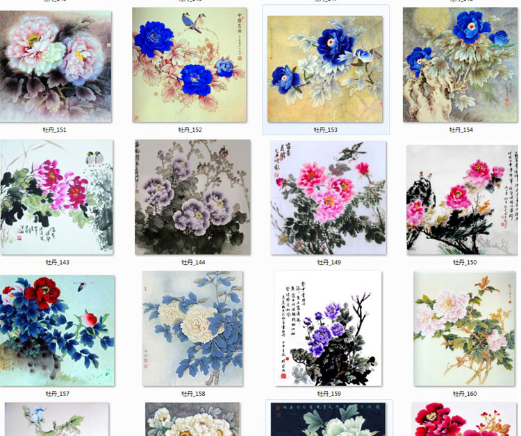 花开富贵牡丹装饰画画芯素材精选图集高清国画绘画花卉图片