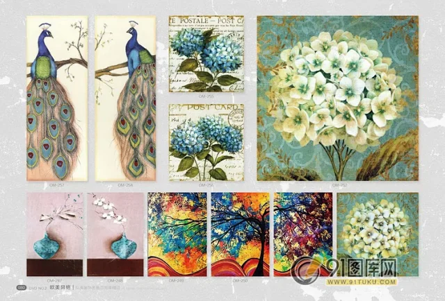 高清装饰画画芯图库第一期 北欧抽像静物建筑客厅装饰画素材