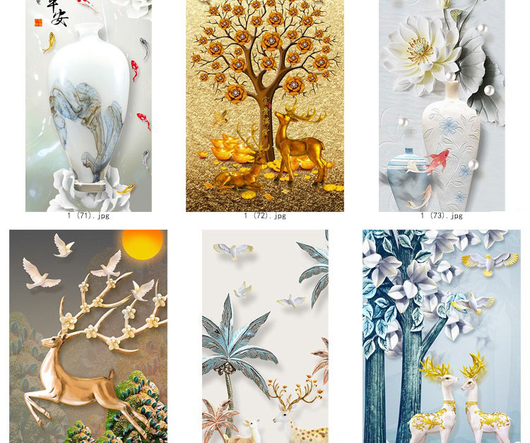 装饰画画芯素材高清新图库现代简约北欧新中式抽象玄关走廊过道