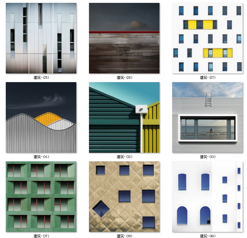 现代简约北欧风工业风莫兰迪色轻奢建筑摄影装饰画画芯高清素材