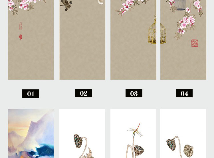 装饰画画芯素材高清新图库现代简约北欧新中式抽象玄关走廊过道