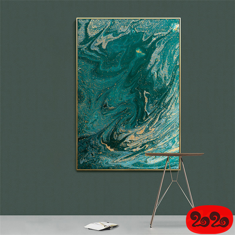 意境蓝色肌理抽象水墨山水大理石纹理背景装饰画高清图设计素材