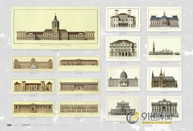 高清装饰画画芯图库第一期 北欧抽像静物建筑客厅装饰画素材