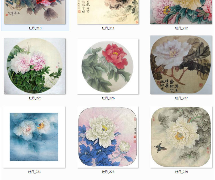 花开富贵牡丹装饰画画芯素材精选图集高清国画绘画花卉图片