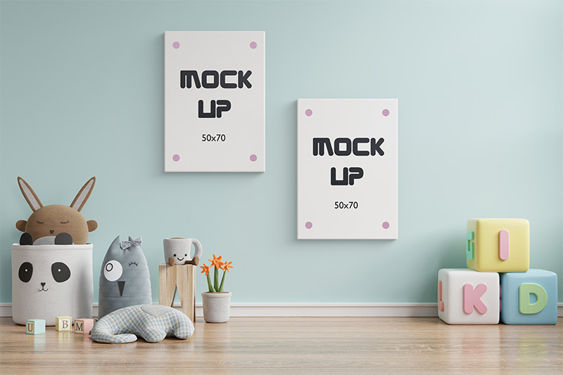 北欧风现代简约PSD样机装饰画场景图家居效果图挂画背景墙图库