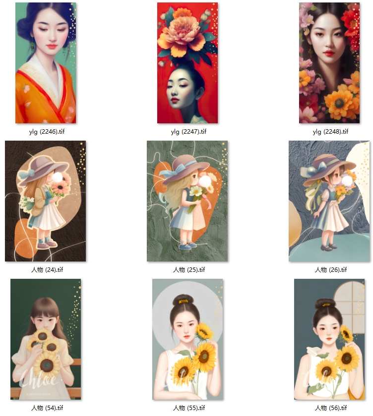 现代轻奢抽象女人女孩美女玄关客厅挂画装饰画画芯高清素材图