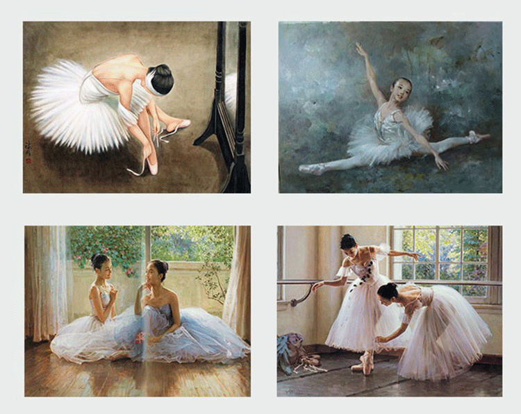 芭蕾舞蹈艺术学校教室练舞房装饰画油画素材高清图库喷绘源文件