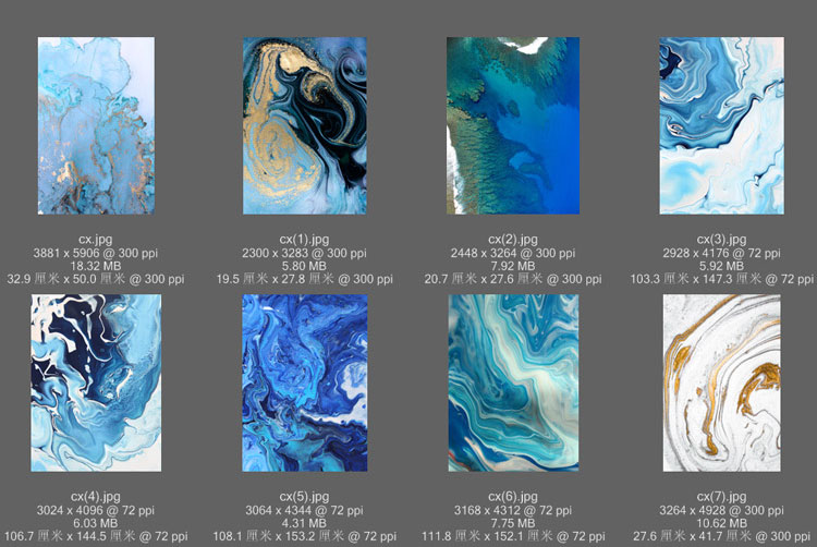 意境蓝色肌理抽象水墨山水大理石纹理背景装饰画高清图设计素材