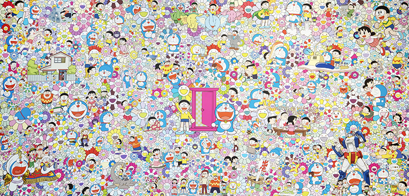 卡通动漫哆啦A梦机器猫儿童房卧室装饰画画芯高清素材图片库