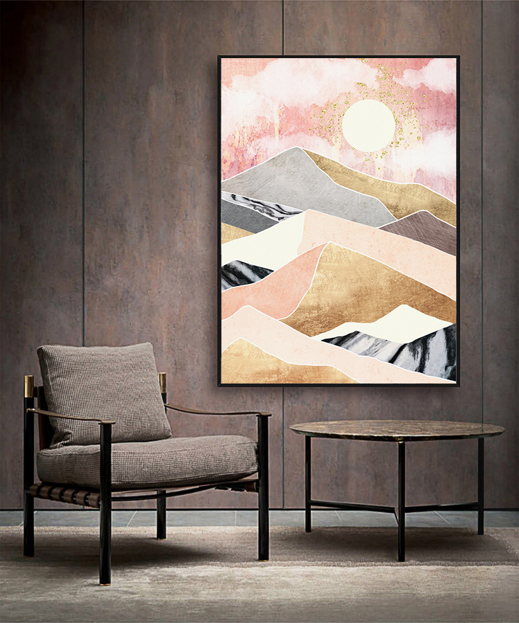 现代轻奢莫兰迪色北欧风抽象装饰画晶瓷画三联画芯高清素材图库