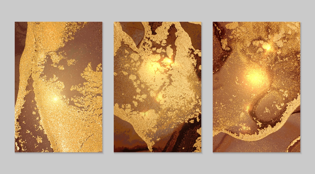 北欧风抽象大理石纹金箔彩色现代简约轻奢装饰画高清素材图库