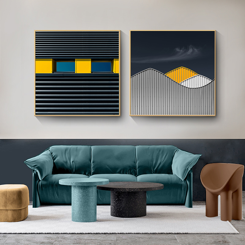 现代简约北欧风工业风莫兰迪色轻奢建筑摄影装饰画画芯高清素材