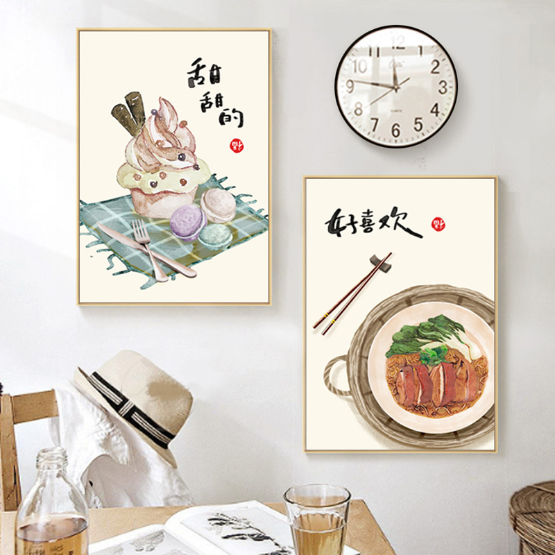 新中式民俗风餐厅日式美食客栈饭店食堂店装饰画图库画芯素材