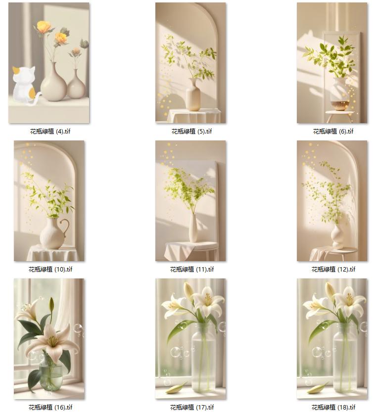 现代简约花瓶绿植光影侘寂风沙发背景墙装饰画高清素材图库