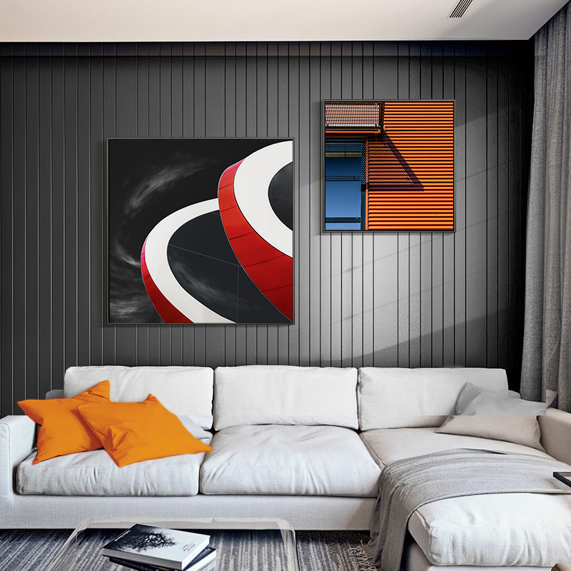 现代简约北欧风工业风莫兰迪色轻奢建筑摄影装饰画画芯高清素材