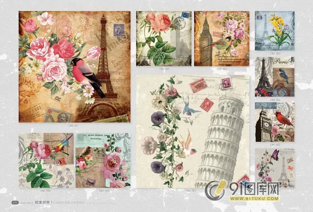 高清装饰画画芯图库第一期 北欧抽像静物建筑客厅装饰画素材