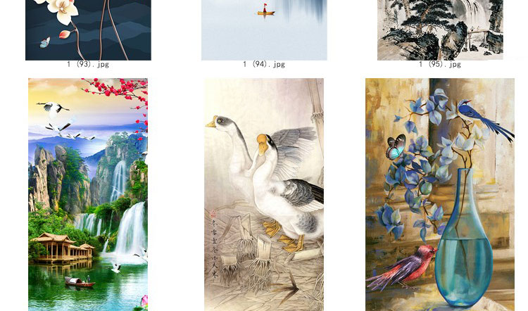 装饰画画芯素材高清新图库现代简约北欧新中式抽象玄关走廊过道