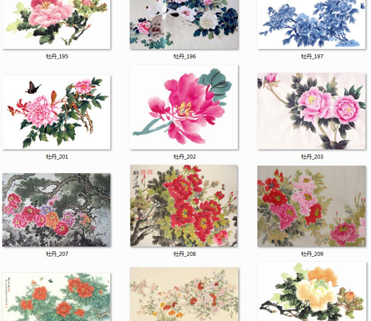花开富贵牡丹装饰画画芯素材精选图集高清国画绘画花卉图片